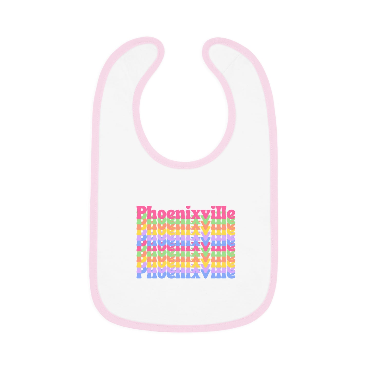 Rainbow Phoenixville Baby Bib - Colorful Contrast Trim Jersey Bib for Newborns
