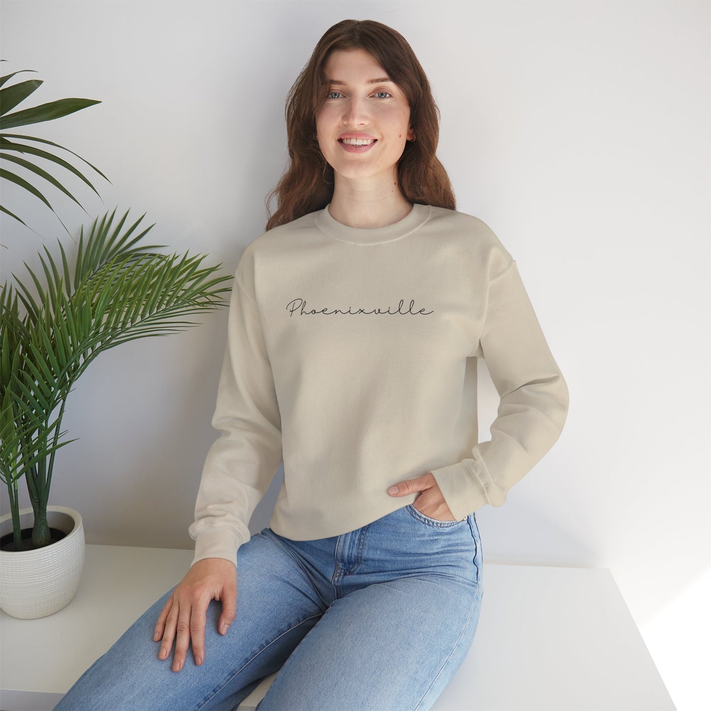 Phoenixville Cursive Unisex Crewneck Sweatshirt