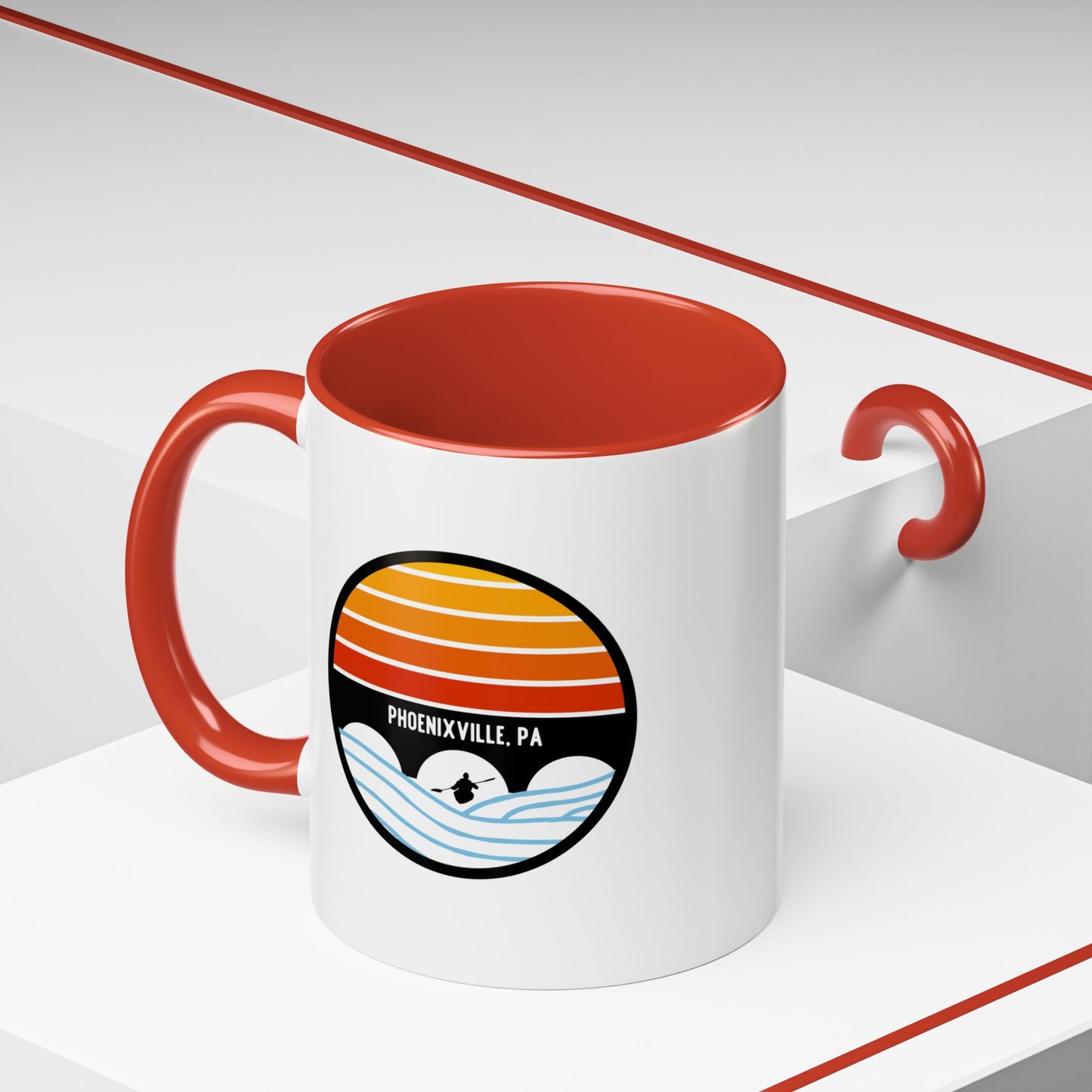 Schuylkill Sunset Accent Coffee Mug - Multiple Color Options
