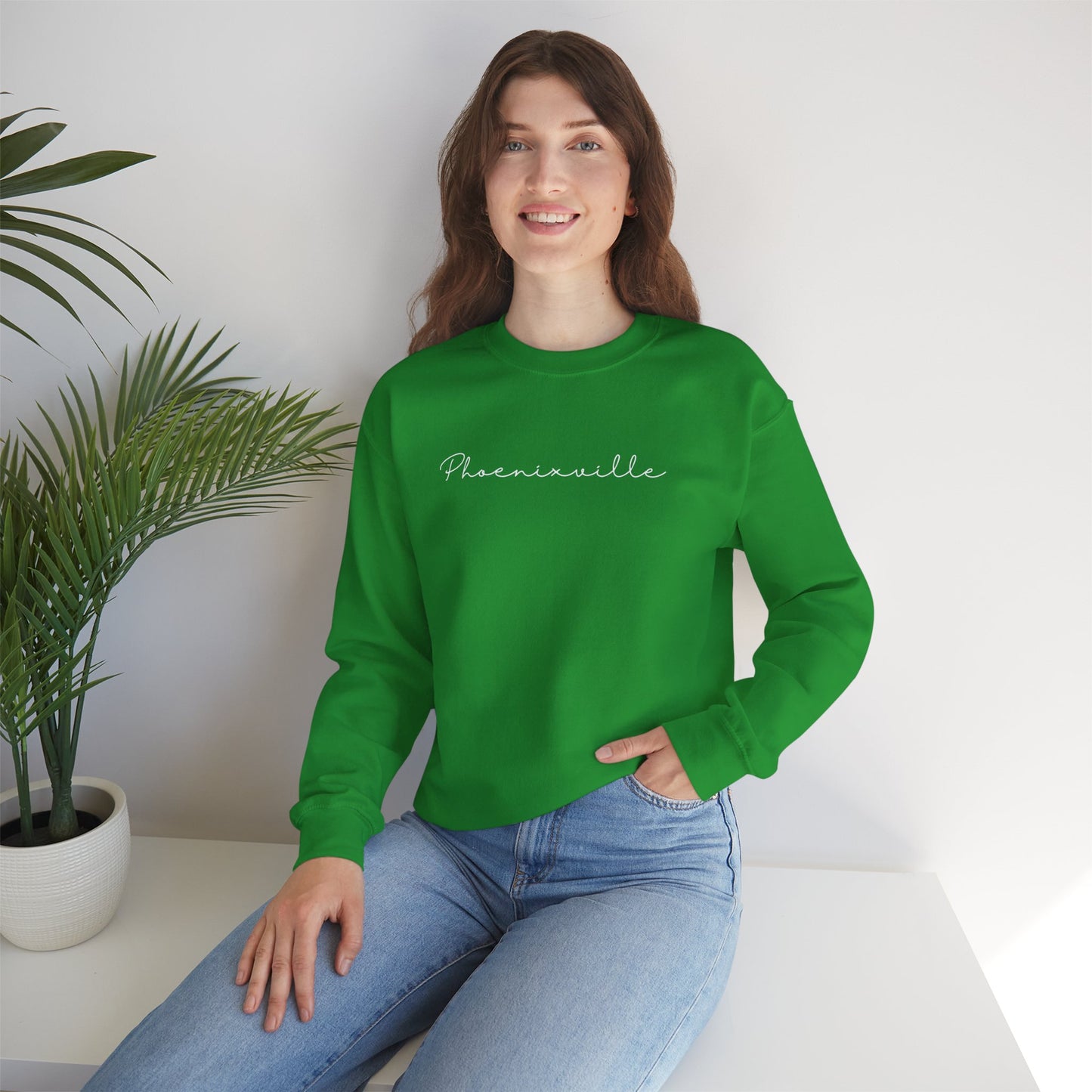 Phoenixville Cursive Unisex Crewneck Sweatshirt