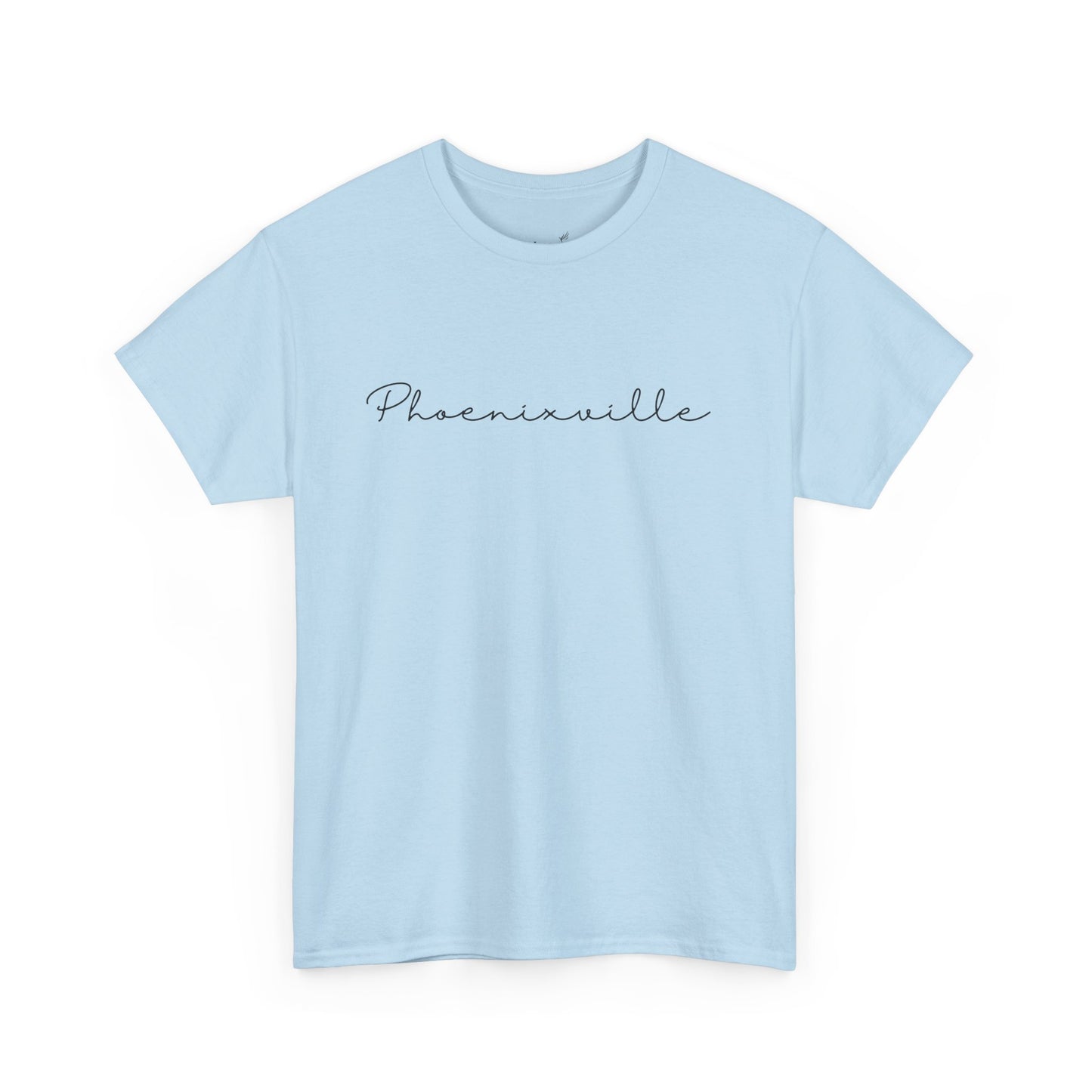 Phoenixville Cursive Black Text Unisex Cotton Tee