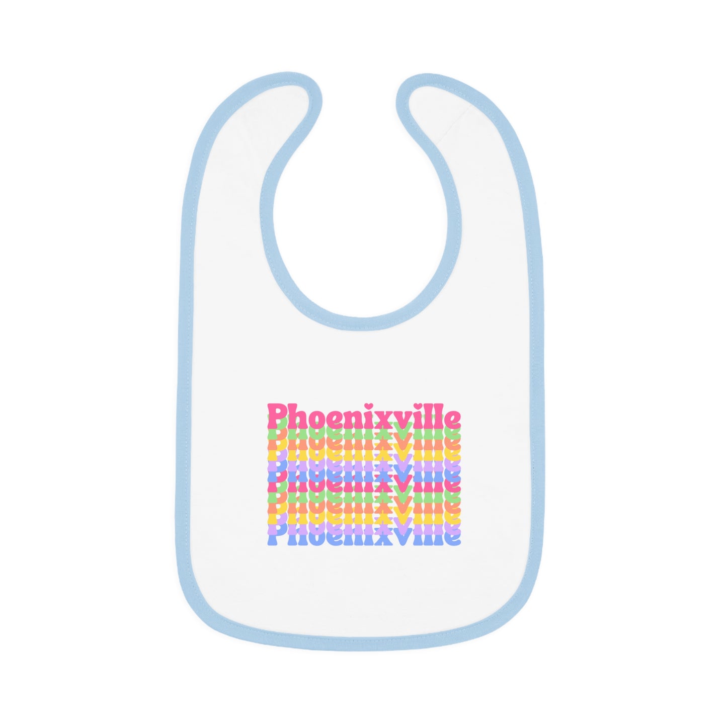 Rainbow Phoenixville Baby Bib - Colorful Contrast Trim Jersey Bib for Newborns