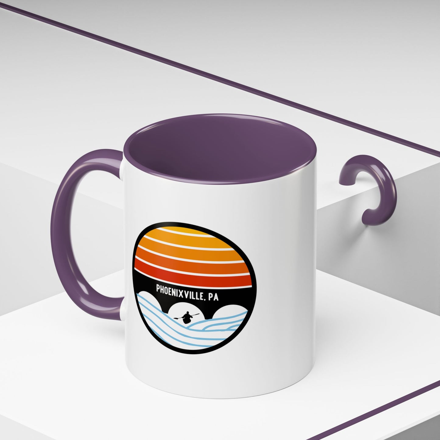 Schuylkill Sunset Accent Coffee Mug - Multiple Color Options