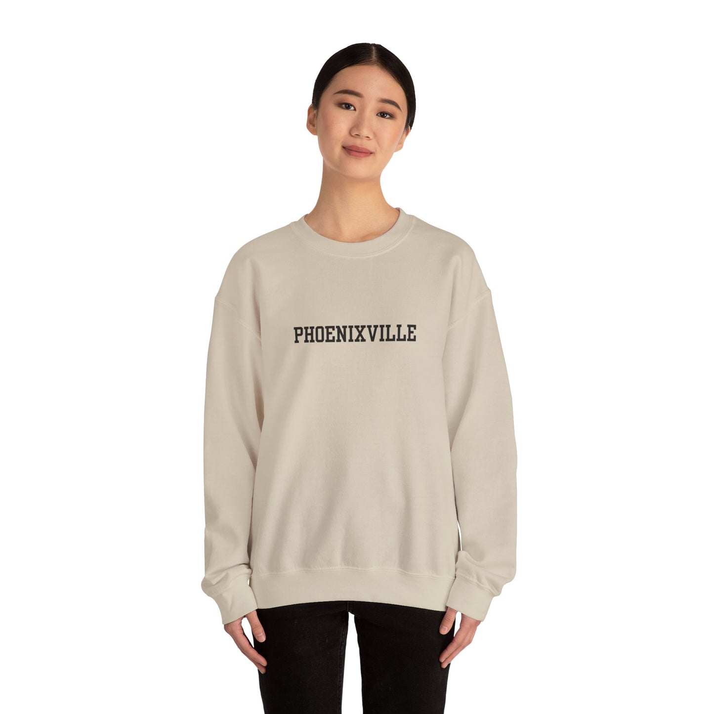 Phoenixville Collegiate Font Unisex Crewneck Sweatshirt