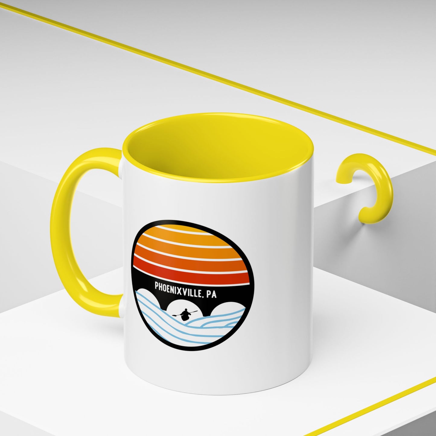 Schuylkill Sunset Accent Coffee Mug - Multiple Color Options