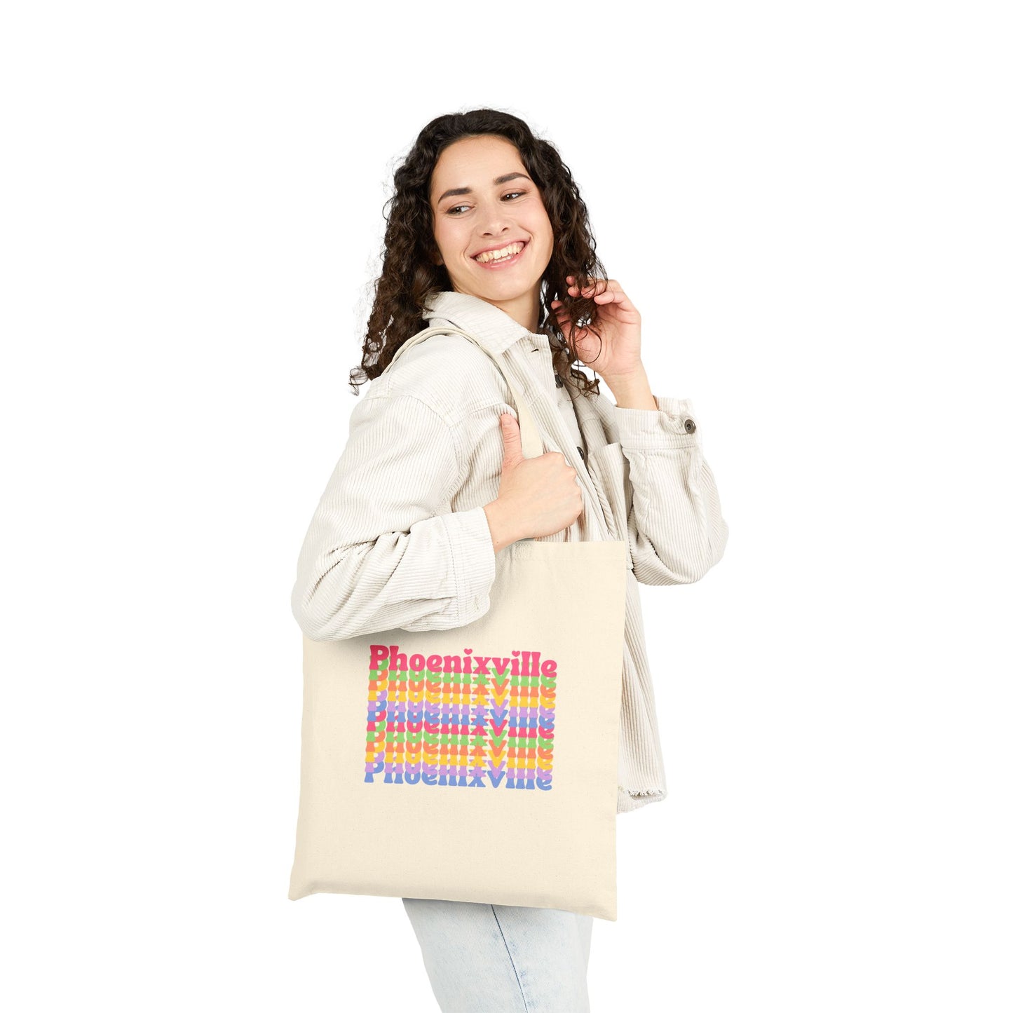 Colorful Rainbow Phoenixville Cotton Canvas Tote Bag