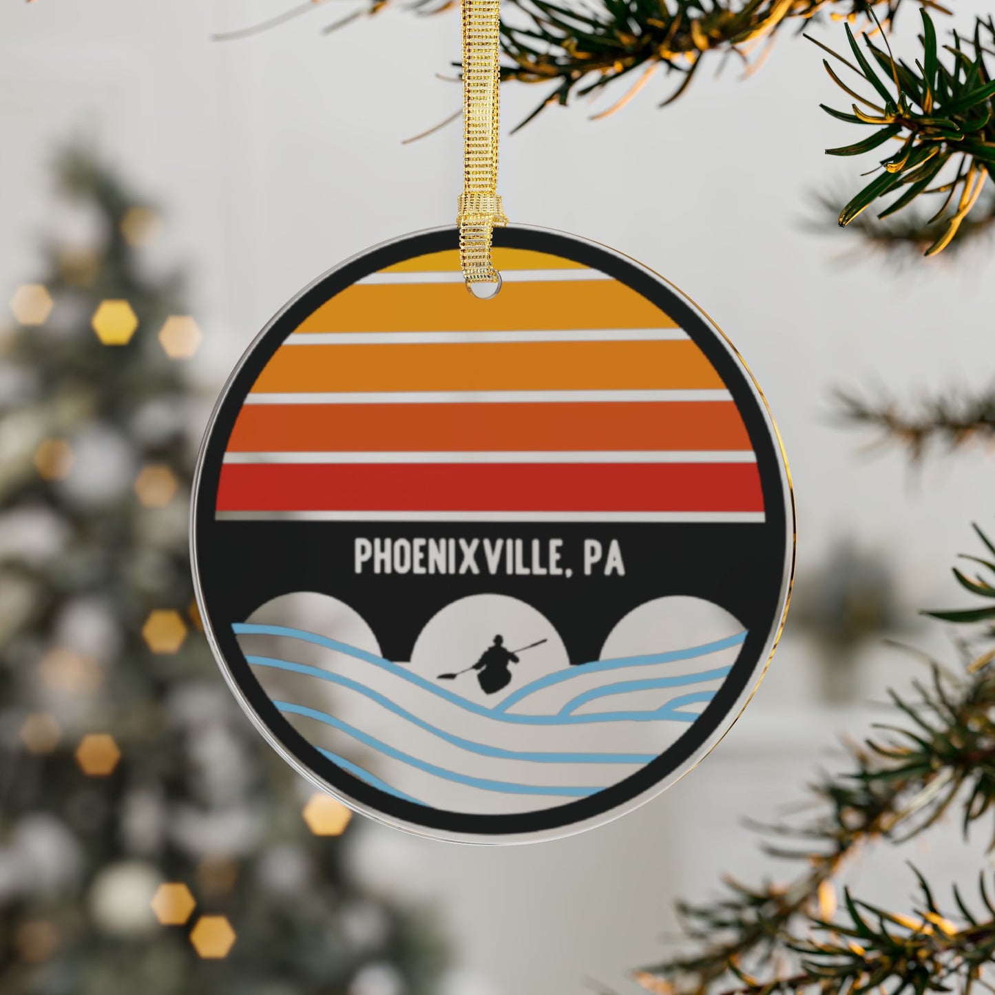 Schuylkill Sunsets Acrylic Ornaments - Phoenixville, PA Sunset Design