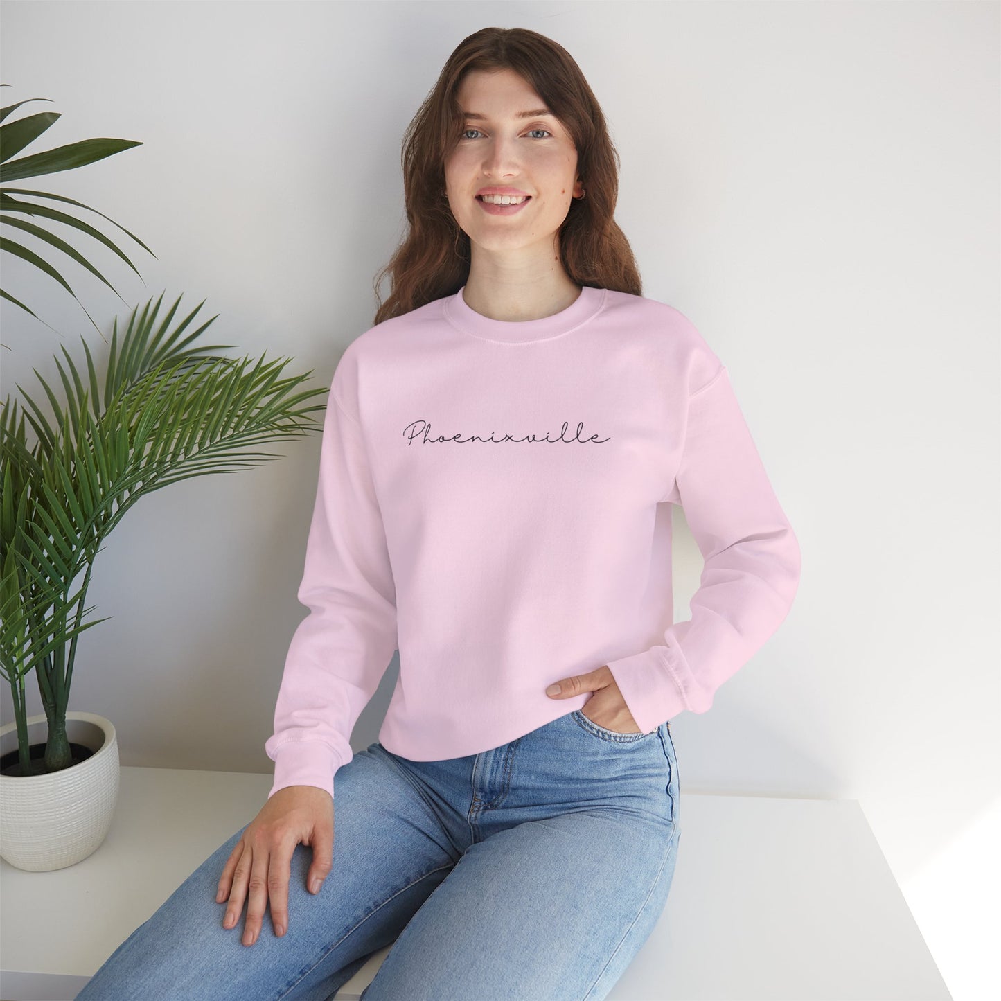 Phoenixville Cursive Unisex Crewneck Sweatshirt