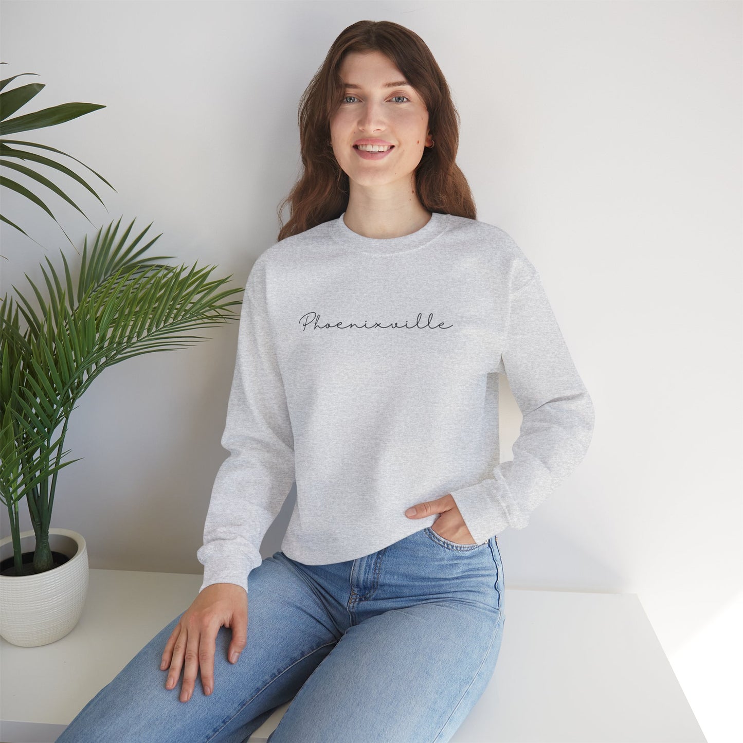 Phoenixville Cursive Unisex Crewneck Sweatshirt