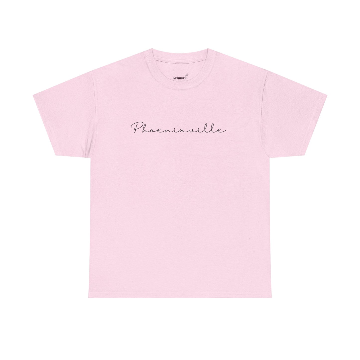 Phoenixville Cursive Black Text Unisex Cotton Tee