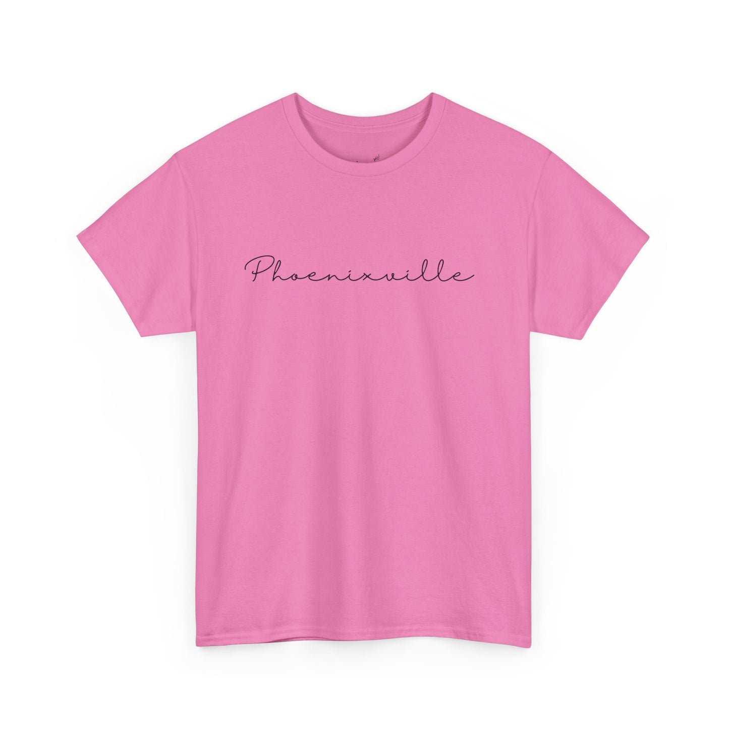 Phoenixville Cursive Black Text Unisex Cotton Tee