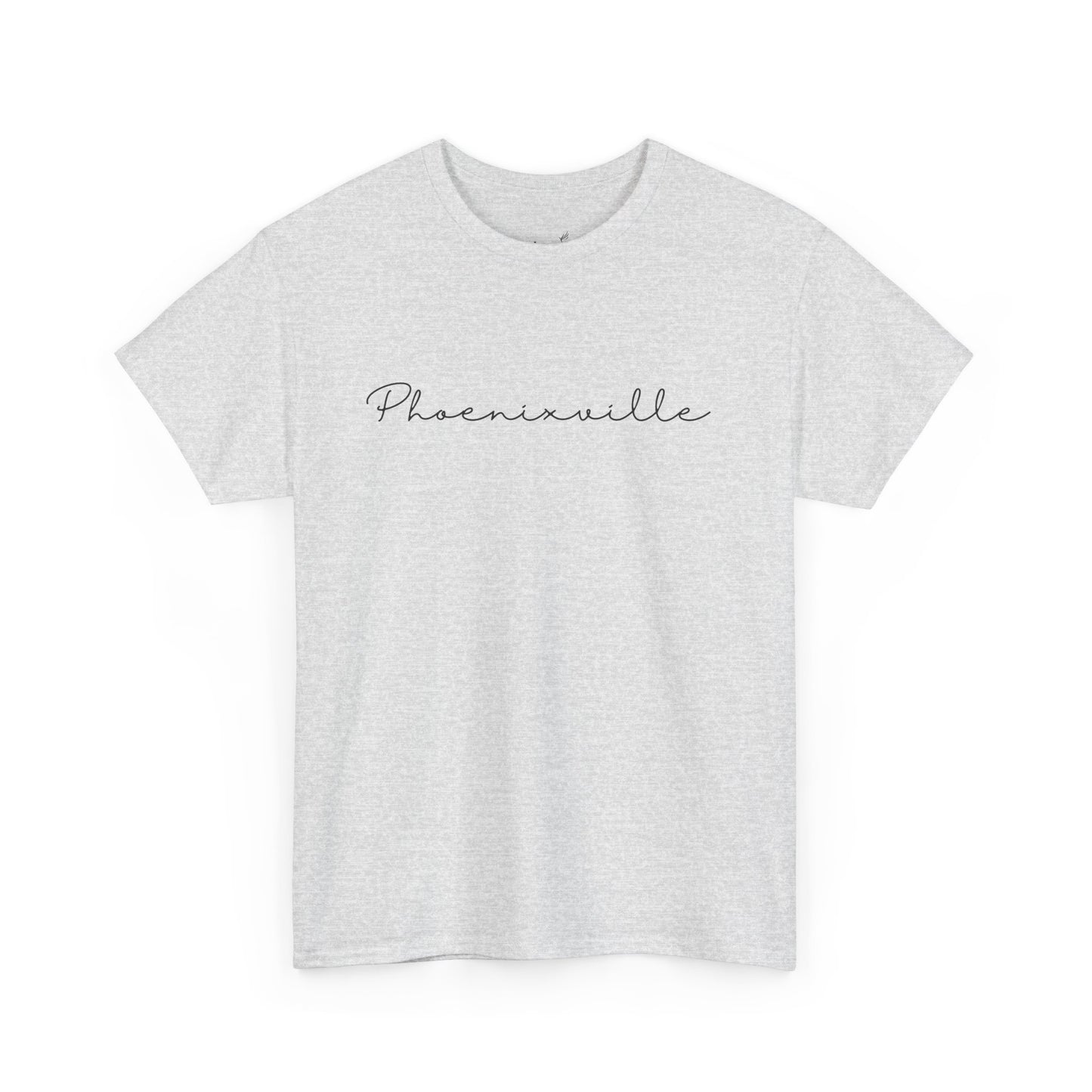 Phoenixville Cursive Black Text Unisex Cotton Tee