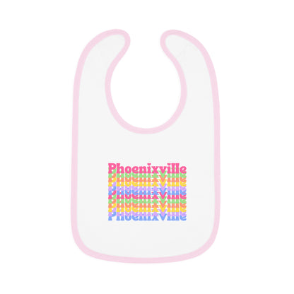 Rainbow Phoenixville Baby Bib - Colorful Contrast Trim Jersey Bib for Newborns