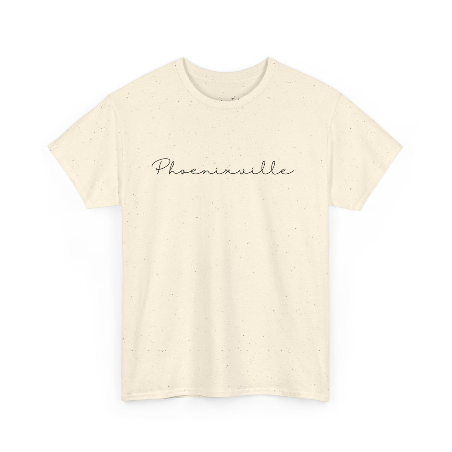 Phoenixville Cursive Black Text Unisex Cotton Tee