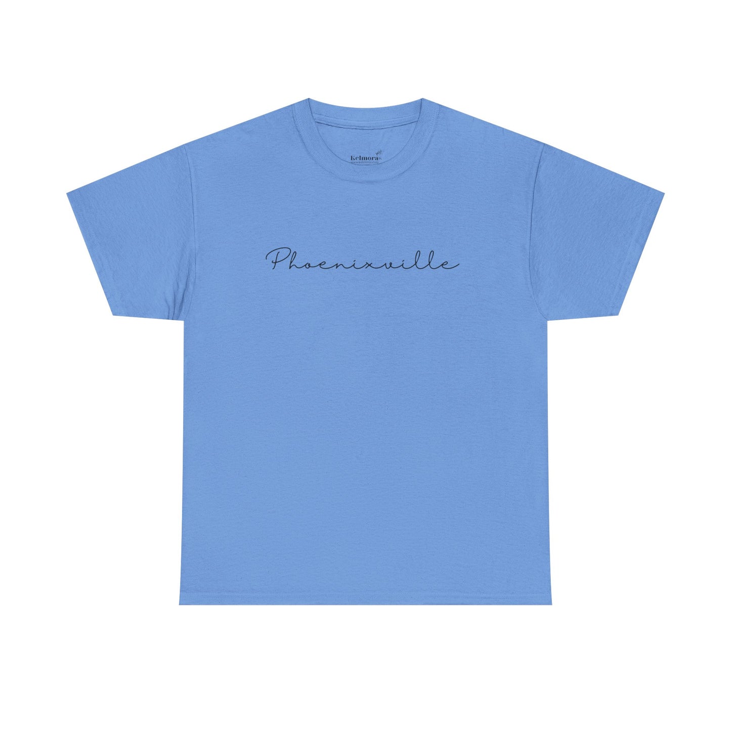 Phoenixville Cursive Black Text Unisex Cotton Tee
