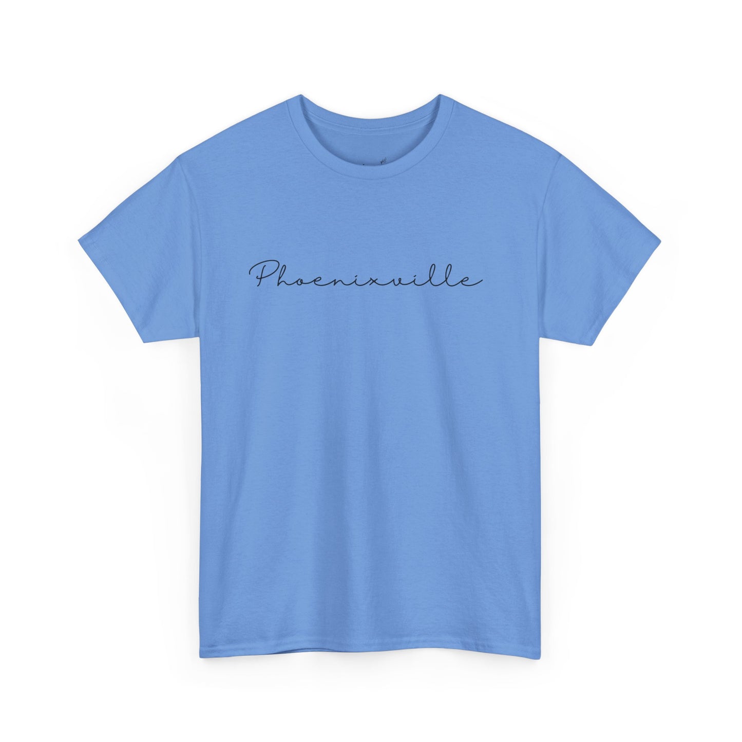 Phoenixville Cursive Black Text Unisex Cotton Tee