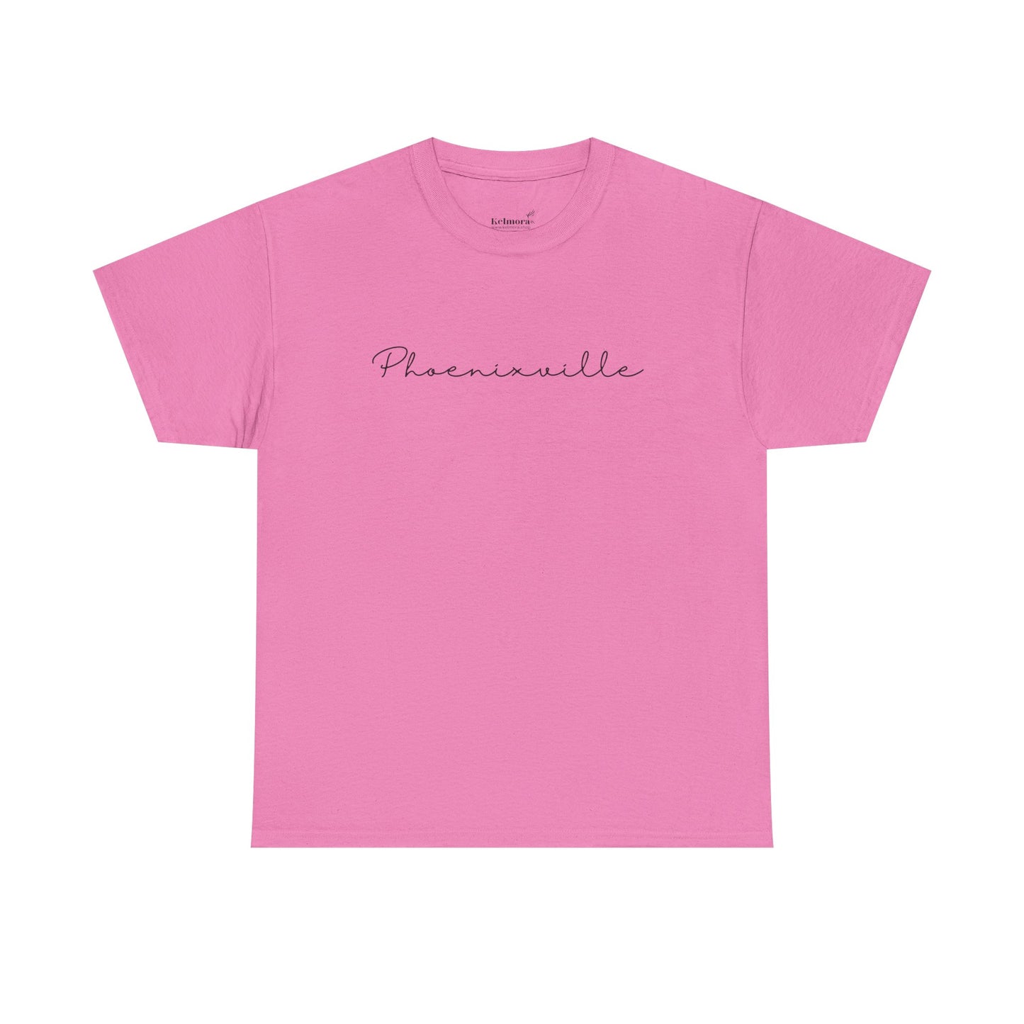 Phoenixville Cursive Black Text Unisex Cotton Tee