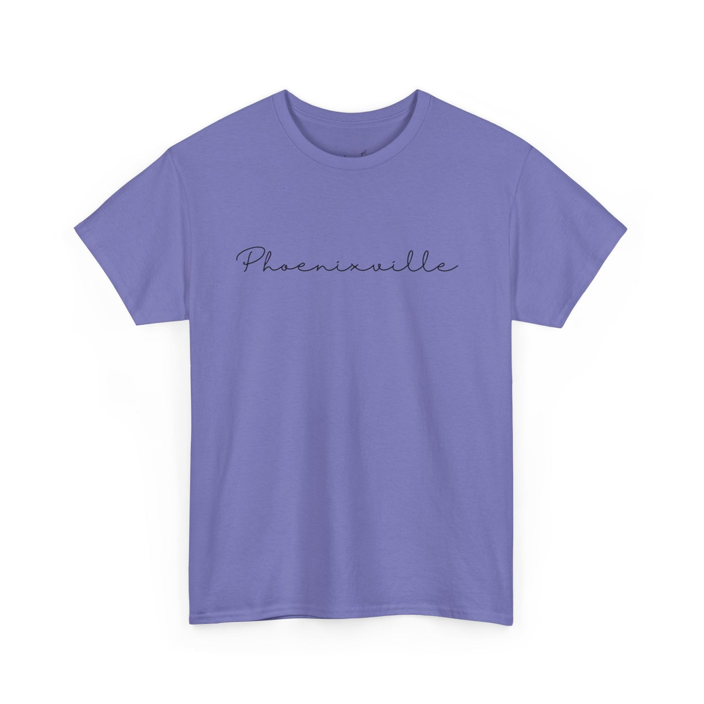Phoenixville Cursive Black Text Unisex Cotton Tee