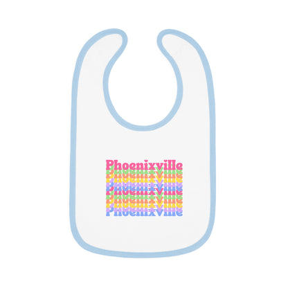 Rainbow Phoenixville Baby Bib - Colorful Contrast Trim Jersey Bib for Newborns