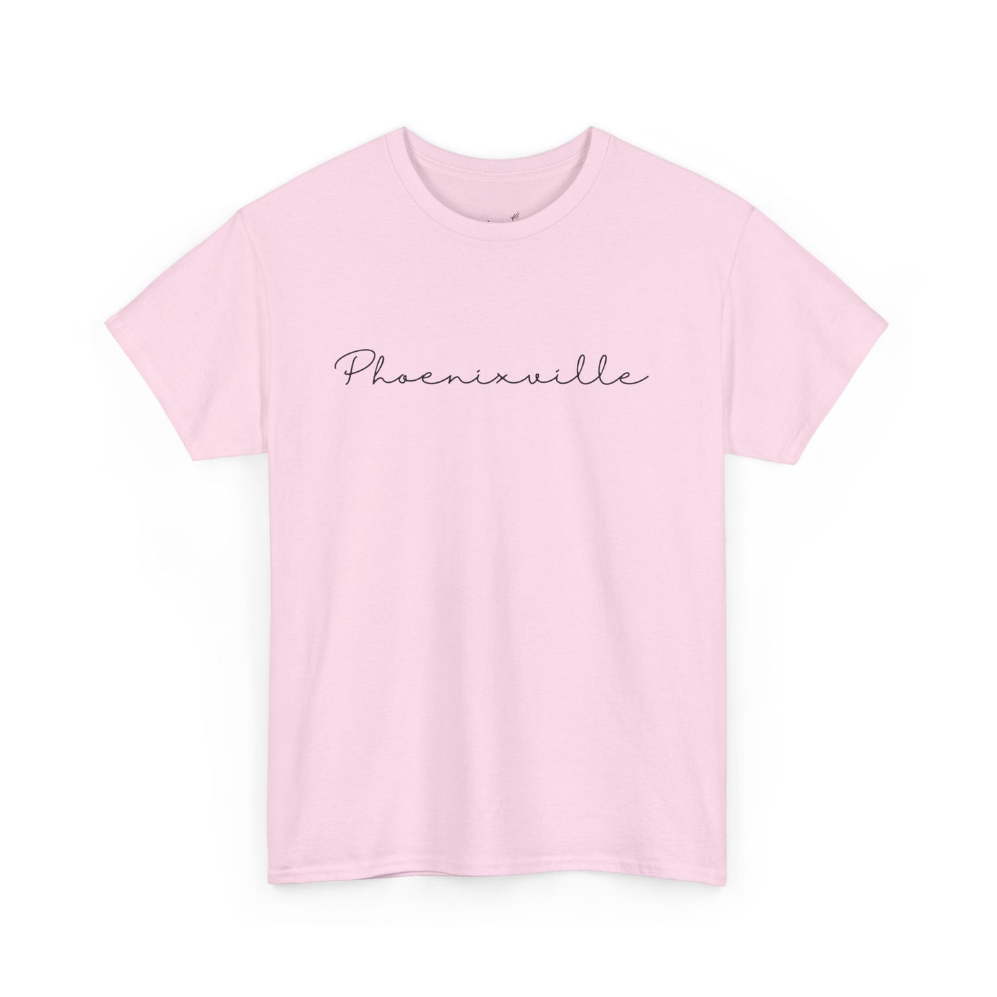 Phoenixville Cursive Black Text Unisex Cotton Tee