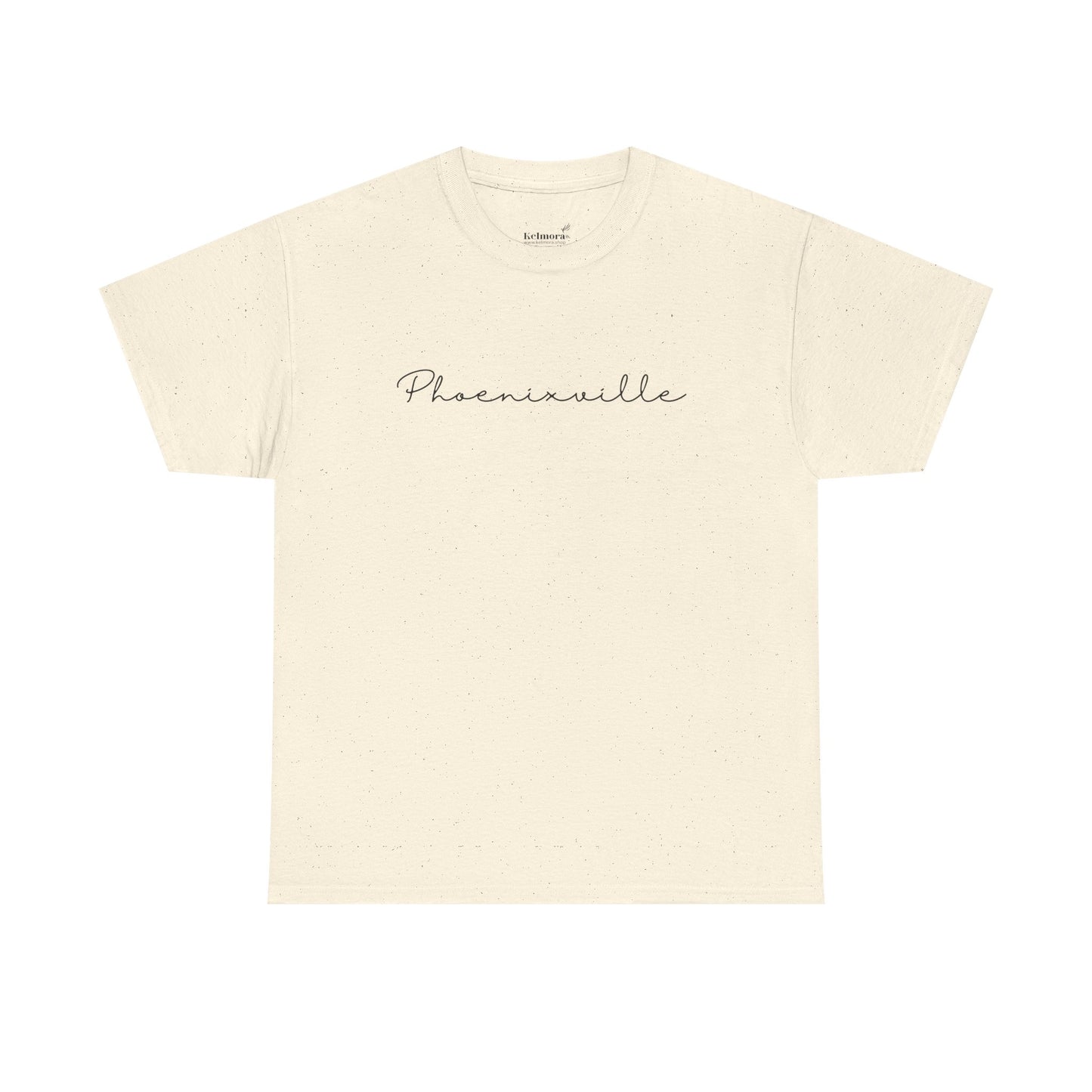 Phoenixville Cursive Black Text Unisex Cotton Tee