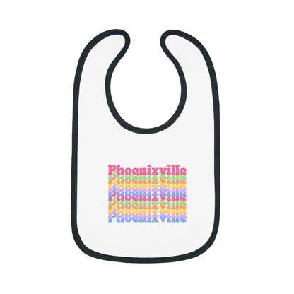 Rainbow Phoenixville Baby Bib - Colorful Contrast Trim Jersey Bib for Newborns