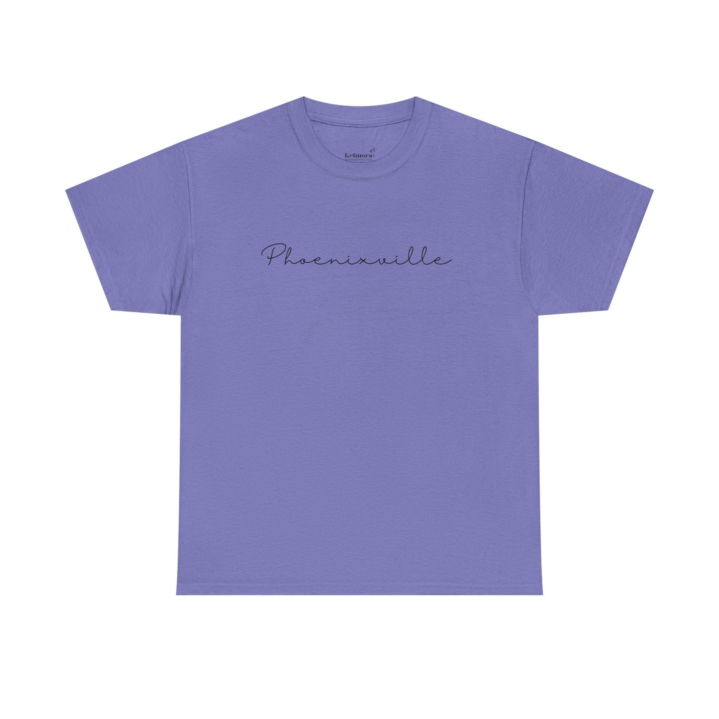 Phoenixville Cursive Black Text Unisex Cotton Tee
